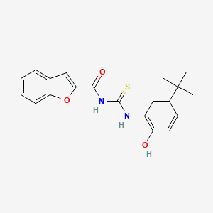 molecular formula C20H20N2O3S B3687740 N-[(5-tert-butyl-2-hydroxyphenyl)carbamothioyl]-1-benzofuran-2-carboxamide 