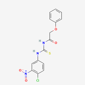 molecular formula C15H12ClN3O4S B3687788 N-{[(4-chloro-3-nitrophenyl)amino]carbonothioyl}-2-phenoxyacetamide 