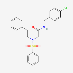 molecular formula C23H23ClN2O3S B3687792 N-(4-chlorobenzyl)-N~2~-(2-phenylethyl)-N~2~-(phenylsulfonyl)glycinamide 