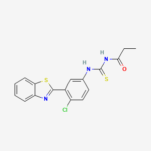 molecular formula C17H14ClN3OS2 B3687816 N-({[3-(1,3-benzothiazol-2-yl)-4-chlorophenyl]amino}carbonothioyl)propanamide 