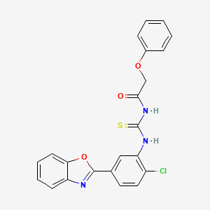 molecular formula C22H16ClN3O3S B3687846 N-{[5-(1,3-benzoxazol-2-yl)-2-chlorophenyl]carbamothioyl}-2-phenoxyacetamide 