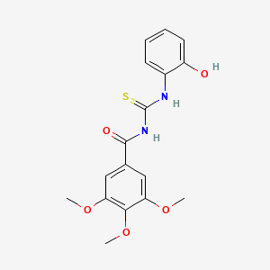 molecular formula C17H18N2O5S B3687853 N-[(2-hydroxyphenyl)carbamothioyl]-3,4,5-trimethoxybenzamide CAS No. 356085-58-0