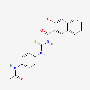 molecular formula C21H19N3O3S B3687857 N-{[4-(acetylamino)phenyl]carbamothioyl}-3-methoxynaphthalene-2-carboxamide 