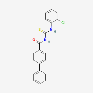 molecular formula C20H15ClN2OS B3687862 N-{[(2-chlorophenyl)amino]carbonothioyl}-4-biphenylcarboxamide 