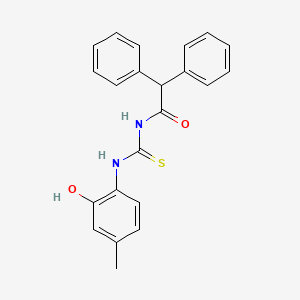 molecular formula C22H20N2O2S B3687886 N-[(2-hydroxy-4-methylphenyl)carbamothioyl]-2,2-diphenylacetamide 