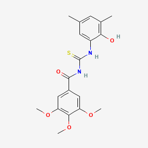 molecular formula C19H22N2O5S B3687934 N-[(2-hydroxy-3,5-dimethylphenyl)carbamothioyl]-3,4,5-trimethoxybenzamide 