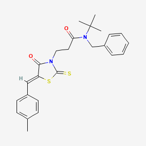 molecular formula C25H28N2O2S2 B3687954 N-benzyl-N-(tert-butyl)-3-[5-(4-methylbenzylidene)-4-oxo-2-thioxo-1,3-thiazolidin-3-yl]propanamide 