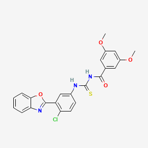 molecular formula C23H18ClN3O4S B3687960 N-{[3-(1,3-benzoxazol-2-yl)-4-chlorophenyl]carbamothioyl}-3,5-dimethoxybenzamide 