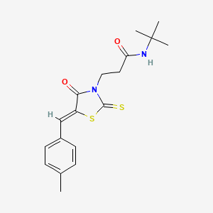 molecular formula C18H22N2O2S2 B3688011 N-(tert-butyl)-3-[5-(4-methylbenzylidene)-4-oxo-2-thioxo-1,3-thiazolidin-3-yl]propanamide 