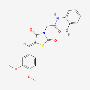 molecular formula C20H18N2O6S B3688019 2-[(5Z)-5-(3,4-dimethoxybenzylidene)-2,4-dioxo-1,3-thiazolidin-3-yl]-N-(2-hydroxyphenyl)acetamide 