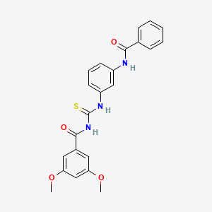 molecular formula C23H21N3O4S B3688028 N-({[3-(benzoylamino)phenyl]amino}carbonothioyl)-3,5-dimethoxybenzamide 