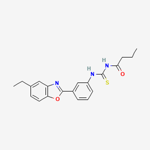 molecular formula C20H21N3O2S B3688055 N-{[3-(5-ethyl-1,3-benzoxazol-2-yl)phenyl]carbamothioyl}butanamide 
