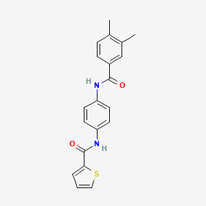 molecular formula C20H18N2O2S B3688155 N-(4-{[(3,4-dimethylphenyl)carbonyl]amino}phenyl)thiophene-2-carboxamide 