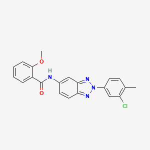 molecular formula C21H17ClN4O2 B3688295 N-[2-(3-chloro-4-methylphenyl)-2H-1,2,3-benzotriazol-5-yl]-2-methoxybenzamide 