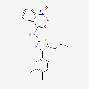 molecular formula C21H21N3O3S B3688307 N-[4-(3,4-dimethylphenyl)-5-propyl-1,3-thiazol-2-yl]-2-nitrobenzamide 