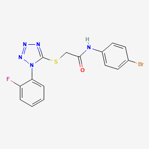 molecular formula C15H11BrFN5OS B3688329 N-(4-bromophenyl)-2-[1-(2-fluorophenyl)tetrazol-5-yl]sulfanylacetamide 