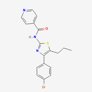 molecular formula C18H16BrN3OS B3688333 N-[4-(4-bromophenyl)-5-propyl-1,3-thiazol-2-yl]isonicotinamide 