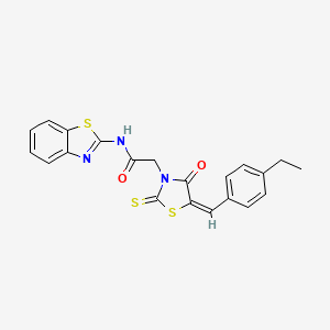 molecular formula C21H17N3O2S3 B3688450 N-1,3-benzothiazol-2-yl-2-[5-(4-ethylbenzylidene)-4-oxo-2-thioxo-1,3-thiazolidin-3-yl]acetamide 