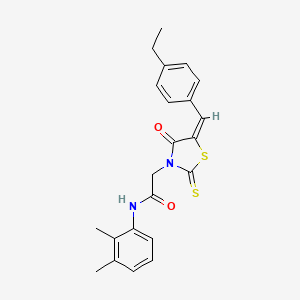 molecular formula C22H22N2O2S2 B3688466 N-(2,3-dimethylphenyl)-2-[5-(4-ethylbenzylidene)-4-oxo-2-thioxo-1,3-thiazolidin-3-yl]acetamide 