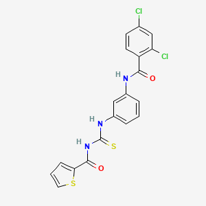 molecular formula C19H13Cl2N3O2S2 B3688476 N-[({3-[(2,4-dichlorobenzoyl)amino]phenyl}amino)carbonothioyl]-2-thiophenecarboxamide 