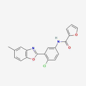 molecular formula C19H13ClN2O3 B3688484 N-[4-chloro-3-(5-methyl-1,3-benzoxazol-2-yl)phenyl]furan-2-carboxamide 
