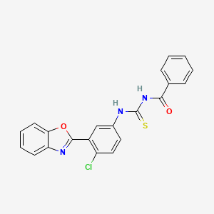 molecular formula C21H14ClN3O2S B3688509 N-{[3-(1,3-benzoxazol-2-yl)-4-chlorophenyl]carbamothioyl}benzamide 