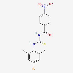 molecular formula C16H14BrN3O3S B3688616 N-[(4-bromo-2,6-dimethylphenyl)carbamothioyl]-4-nitrobenzamide 