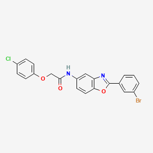 molecular formula C21H14BrClN2O3 B3688629 N-[2-(3-bromophenyl)-1,3-benzoxazol-5-yl]-2-(4-chlorophenoxy)acetamide 