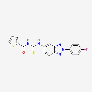 molecular formula C18H12FN5OS2 B3688630 N-({[2-(4-fluorophenyl)-2H-1,2,3-benzotriazol-5-yl]amino}carbonothioyl)-2-thiophenecarboxamide 