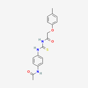 molecular formula C18H19N3O3S B3688646 N-({[4-(acetylamino)phenyl]amino}carbonothioyl)-2-(4-methylphenoxy)acetamide 