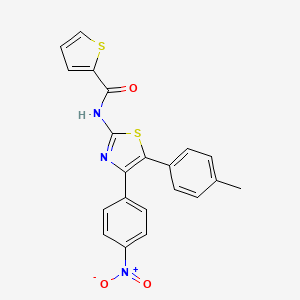 molecular formula C21H15N3O3S2 B3688654 N-[5-(4-methylphenyl)-4-(4-nitrophenyl)-1,3-thiazol-2-yl]-2-thiophenecarboxamide 