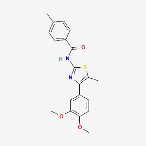 molecular formula C20H20N2O3S B3688658 N-[4-(3,4-dimethoxyphenyl)-5-methyl-1,3-thiazol-2-yl]-4-methylbenzamide 