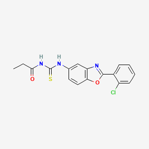 molecular formula C17H14ClN3O2S B3688685 N-({[2-(2-chlorophenyl)-1,3-benzoxazol-5-yl]amino}carbonothioyl)propanamide 