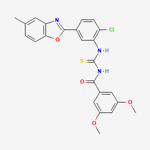 molecular formula C24H20ClN3O4S B3688726 N-{[2-chloro-5-(5-methyl-1,3-benzoxazol-2-yl)phenyl]carbamothioyl}-3,5-dimethoxybenzamide 