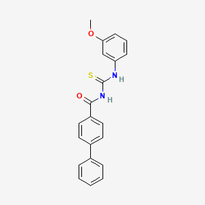 molecular formula C21H18N2O2S B3688733 N-[(3-methoxyphenyl)carbamothioyl]biphenyl-4-carboxamide CAS No. 6590-72-3