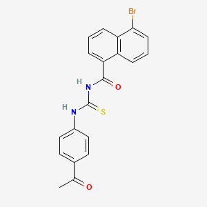 molecular formula C20H15BrN2O2S B3688737 N-[(4-acetylphenyl)carbamothioyl]-5-bromonaphthalene-1-carboxamide 