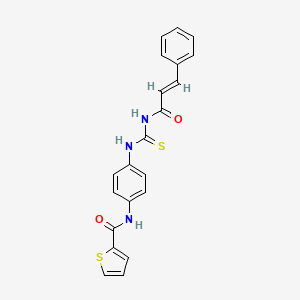 molecular formula C21H17N3O2S2 B3688740 N-(4-{[(cinnamoylamino)carbonothioyl]amino}phenyl)-2-thiophenecarboxamide 