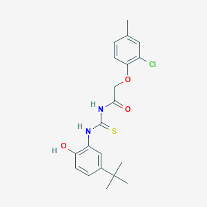 molecular formula C20H23ClN2O3S B3688749 N-{[(5-tert-butyl-2-hydroxyphenyl)amino]carbonothioyl}-2-(2-chloro-4-methylphenoxy)acetamide CAS No. 428856-25-1