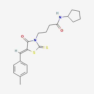 molecular formula C20H24N2O2S2 B3688767 N-cyclopentyl-4-[5-(4-methylbenzylidene)-4-oxo-2-thioxo-1,3-thiazolidin-3-yl]butanamide 