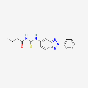 molecular formula C18H19N5OS B3688836 N-{[2-(4-methylphenyl)-2H-benzotriazol-5-yl]carbamothioyl}butanamide 