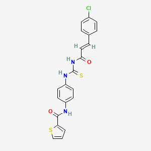 molecular formula C21H16ClN3O2S2 B3688893 N-{4-[({[3-(4-chlorophenyl)acryloyl]amino}carbonothioyl)amino]phenyl}-2-thiophenecarboxamide 