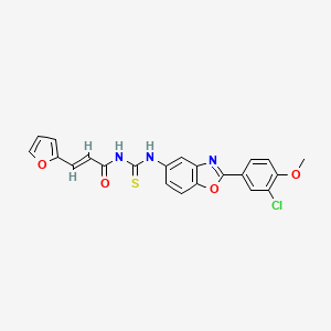 molecular formula C22H16ClN3O4S B3688908 N-({[2-(3-chloro-4-methoxyphenyl)-1,3-benzoxazol-5-yl]amino}carbonothioyl)-3-(2-furyl)acrylamide 