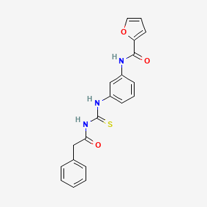 molecular formula C20H17N3O3S B3688978 N-(3-{[(phenylacetyl)carbamothioyl]amino}phenyl)furan-2-carboxamide 