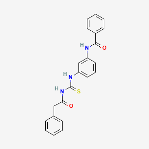 molecular formula C22H19N3O2S B3688992 N-(3-{[(phenylacetyl)carbamothioyl]amino}phenyl)benzamide 