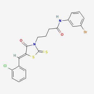 molecular formula C20H16BrClN2O2S2 B3689007 N-(3-bromophenyl)-4-[5-(2-chlorobenzylidene)-4-oxo-2-thioxo-1,3-thiazolidin-3-yl]butanamide 