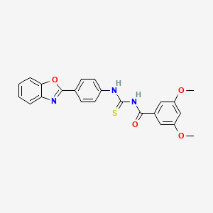 molecular formula C23H19N3O4S B3689017 N-[[4-(1,3-benzoxazol-2-yl)phenyl]carbamothioyl]-3,5-dimethoxybenzamide 