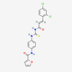 molecular formula C21H15Cl2N3O3S B3689036 N-{4-[({[3-(2,4-dichlorophenyl)acryloyl]amino}carbonothioyl)amino]phenyl}-2-furamide 