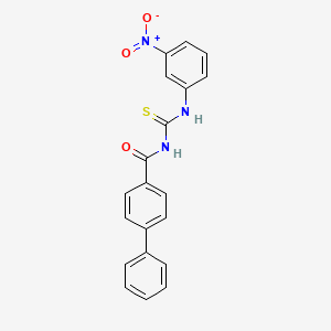 molecular formula C20H15N3O3S B3689055 N-[(3-nitrophenyl)carbamothioyl]biphenyl-4-carboxamide 