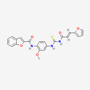molecular formula C24H19N3O5S B3689070 N-[4-({[(2E)-3-(furan-2-yl)prop-2-enoyl]carbamothioyl}amino)-2-methoxyphenyl]-1-benzofuran-2-carboxamide 