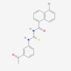 molecular formula C20H15BrN2O2S B3689127 N-[(3-acetylphenyl)carbamothioyl]-5-bromonaphthalene-1-carboxamide 